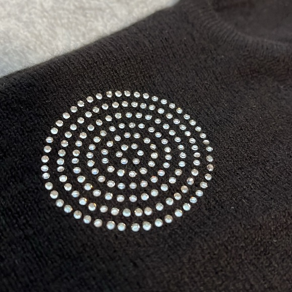 Vintage Gianni Versace Cashmere Sweater Womens Medium Rhinestones Old Money - Picture 9 of 15